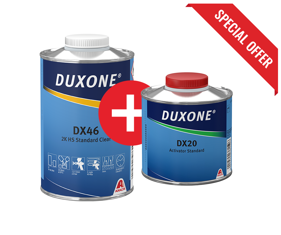 Lakier bezbarwny DUXONE DX46 (1L) + Utwardzacz DUXONE DX20 Standard